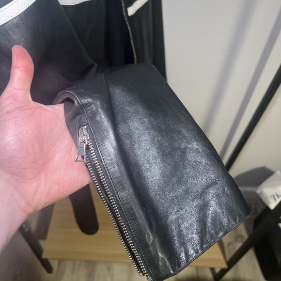 Vince Leather Cafe Racer Jacket XL Men - Picture 5 of 11